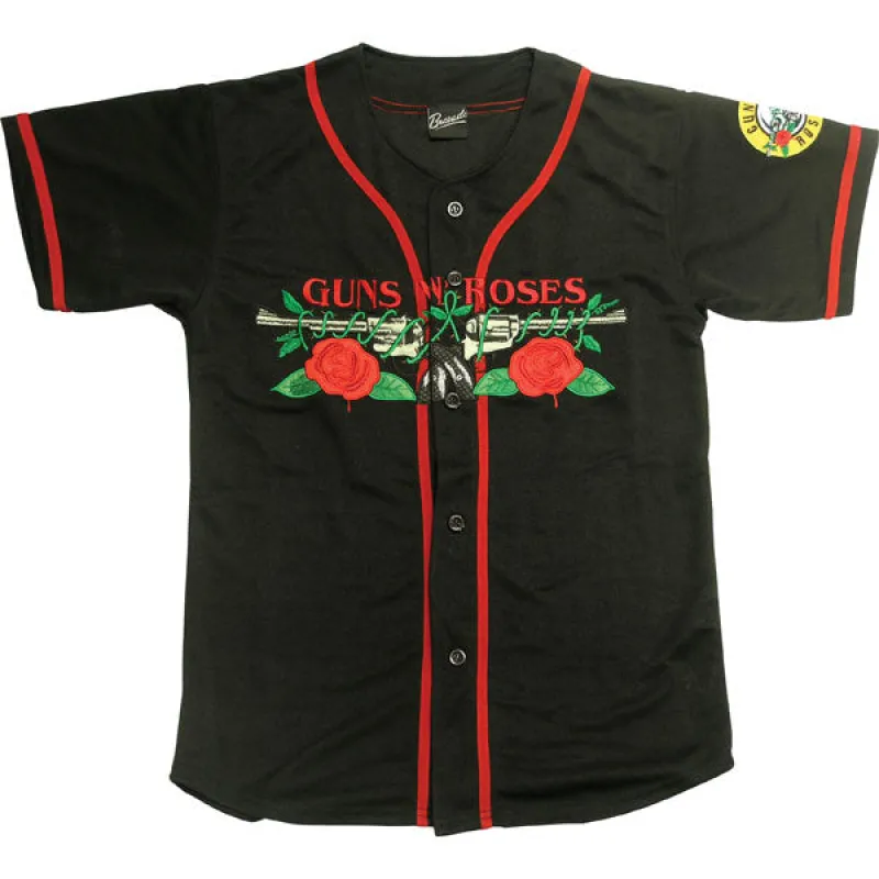 Roses And Pistols Bball Jersey Authentic Baseball  Jersey sold by Rockabilia
