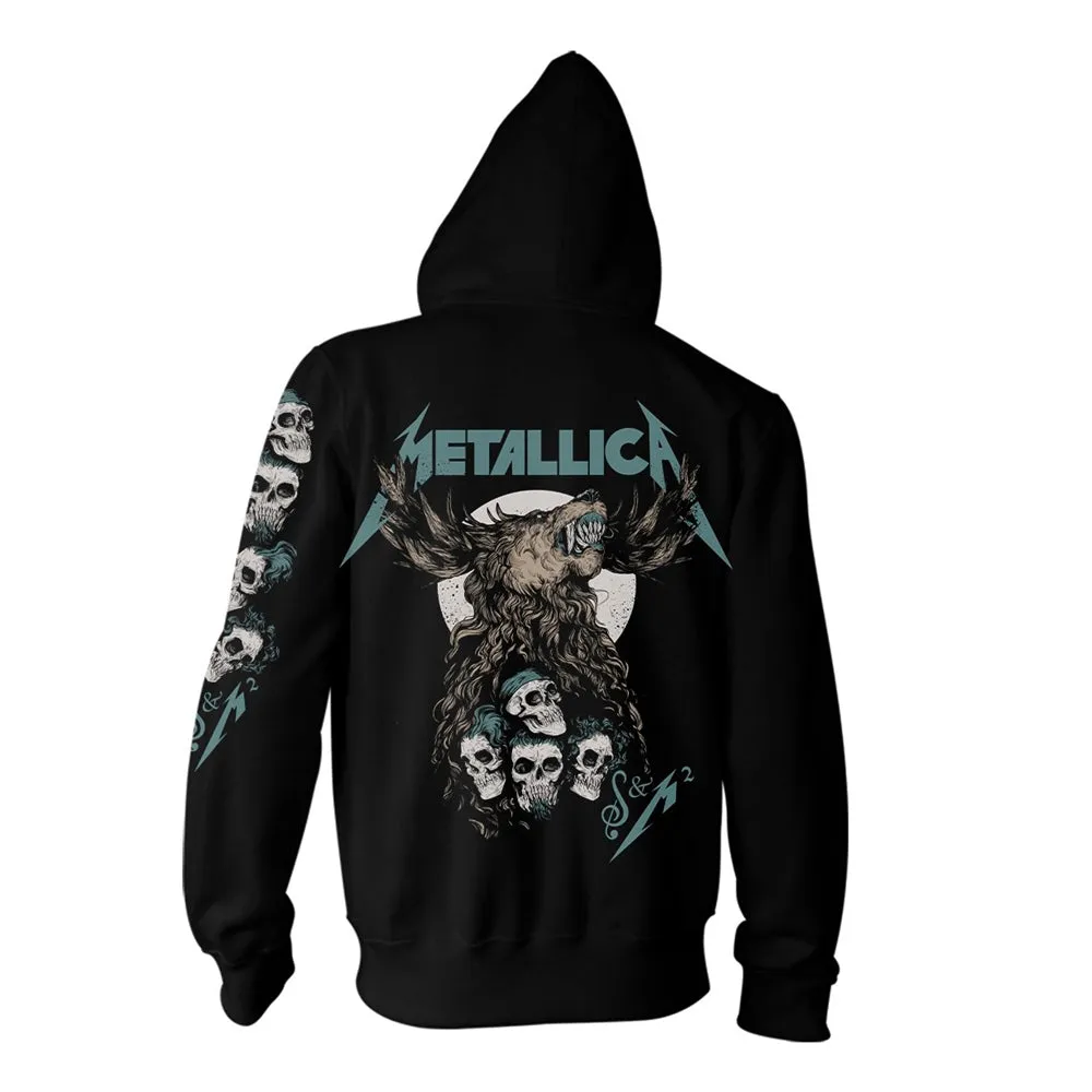 S&m2 Skulls Zippered Hooded Sweatshirt sold by Rockabilia product image thumbnail 2