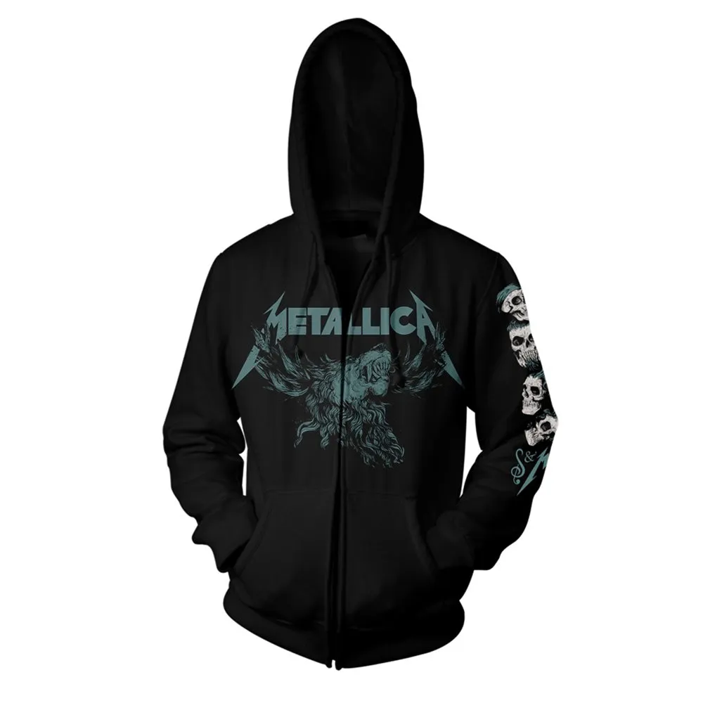 S&m2 Skulls Zippered Hooded Sweatshirt sold by Rockabilia