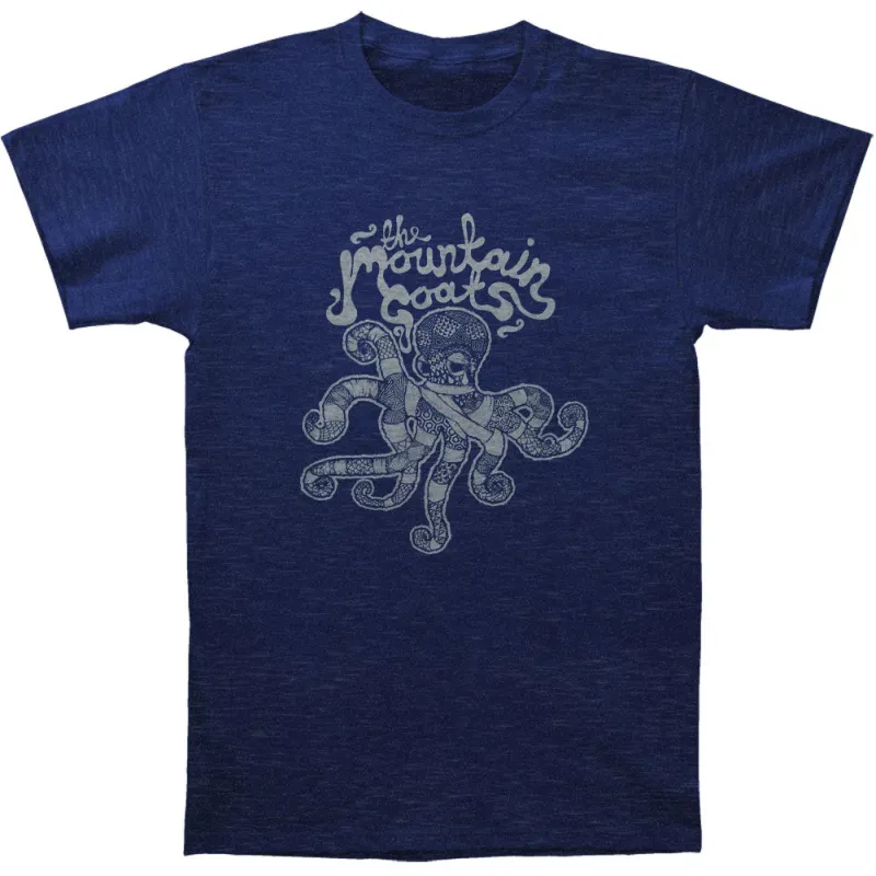 Octopus on Indigo Slim Fit T-shirt made by Rockabilia