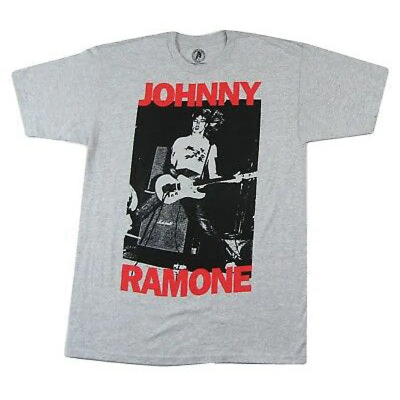 Johnny Ramone Stage Pic Heather T-shirt made by Rockabilia