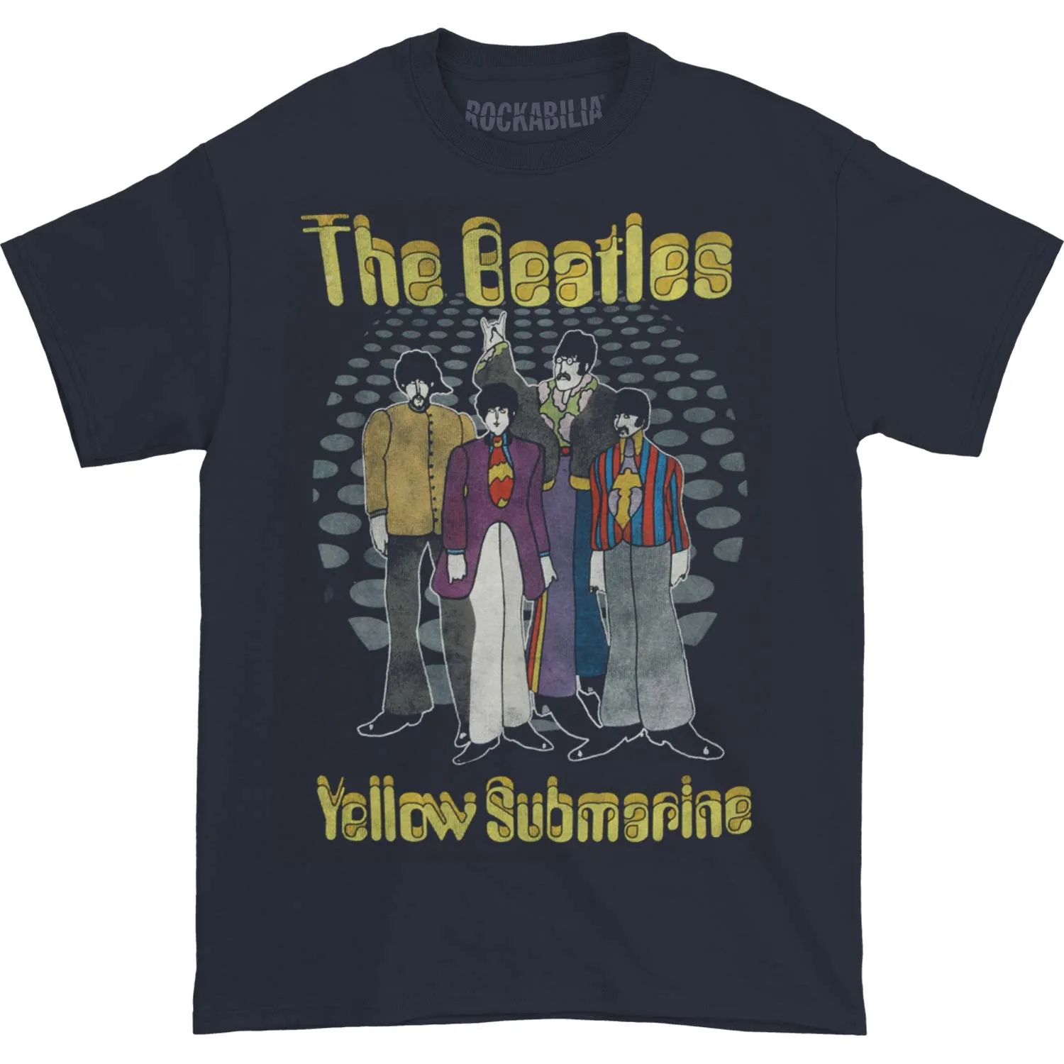 Yellow Sub Groovy Dots T-shirt sold by Rockabilia