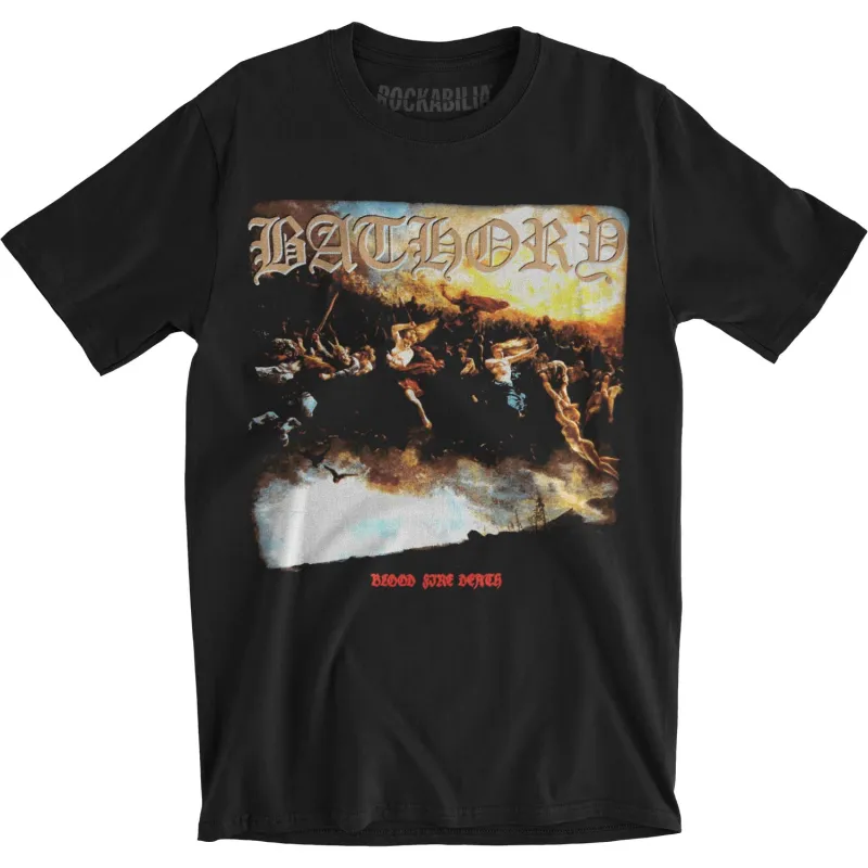 Blood Fire Death Slim Fit T-shirt made by Rockabilia