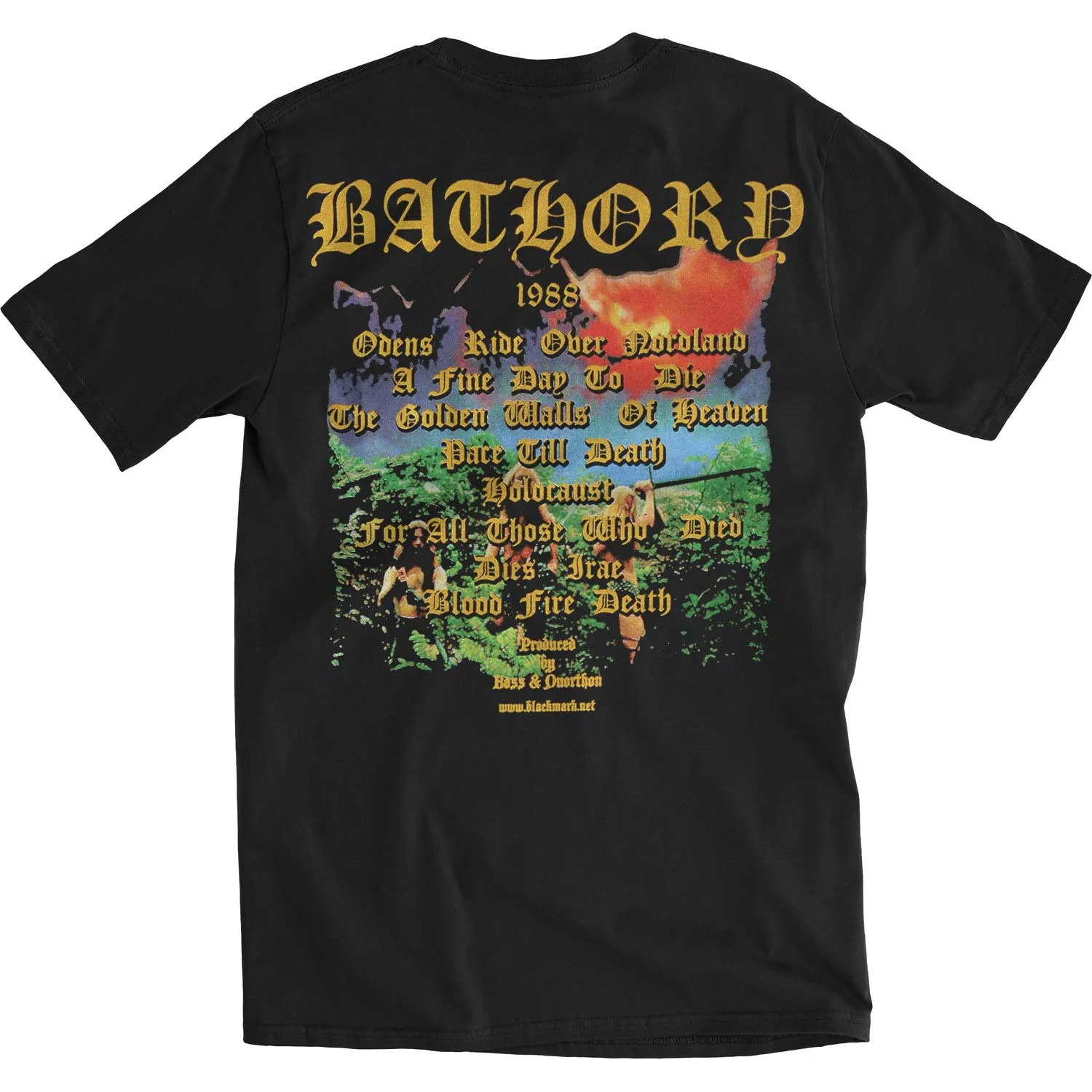 Blood Fire Death Slim Fit T-shirt sold by Rockabilia product image thumbnail 2
