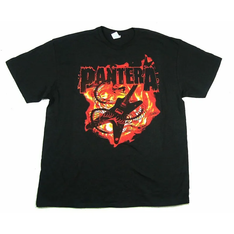 Flaming Snake & Guitar T-shirt made by Rockabilia