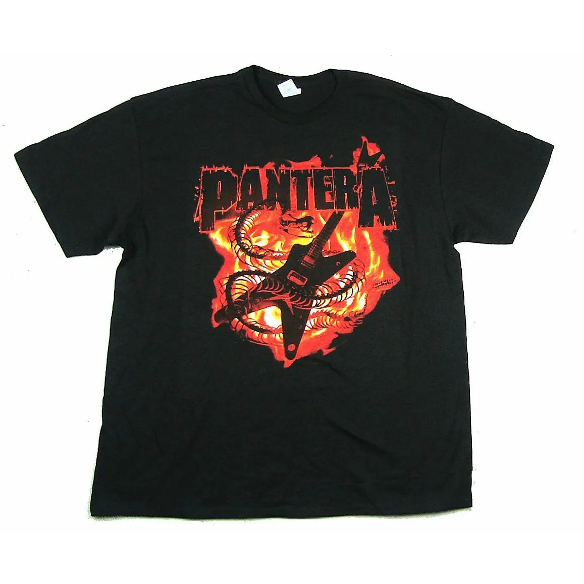 Flaming Snake & Guitar T-shirt sold by Rockabilia
