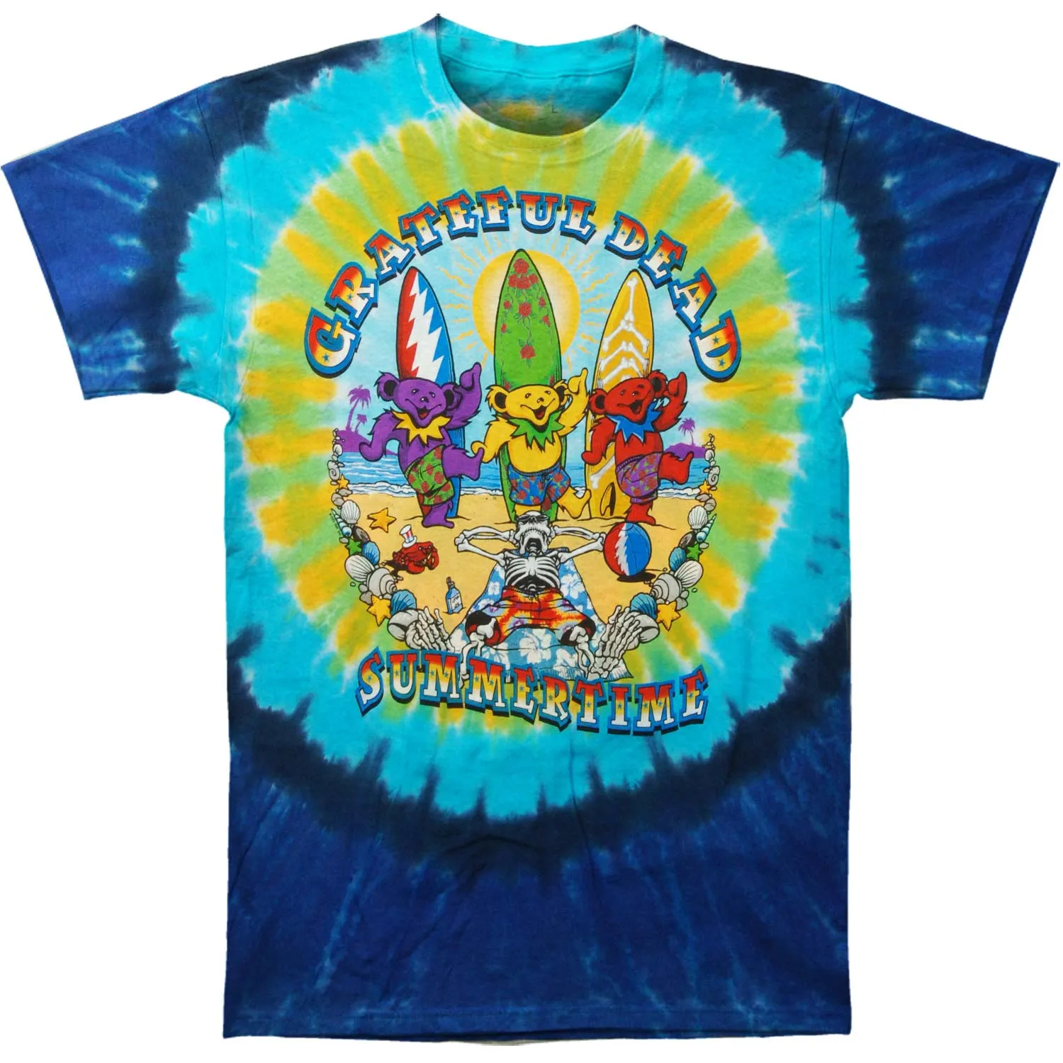 Beach Bear Bingo Tie Dye T-shirt sold by Rockabilia