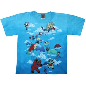Parachuting Bears Tie Dye T-shirt sold by Rockabilia