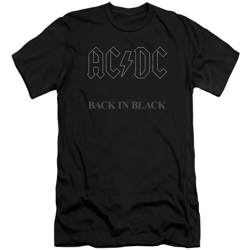 Back In Black Adult Slim Fit Slim Fit T-shirt sold by Rockabilia