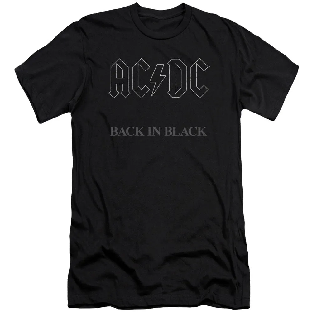 Back In Black Adult Slim Fit Slim Fit T-shirt sold by Rockabilia