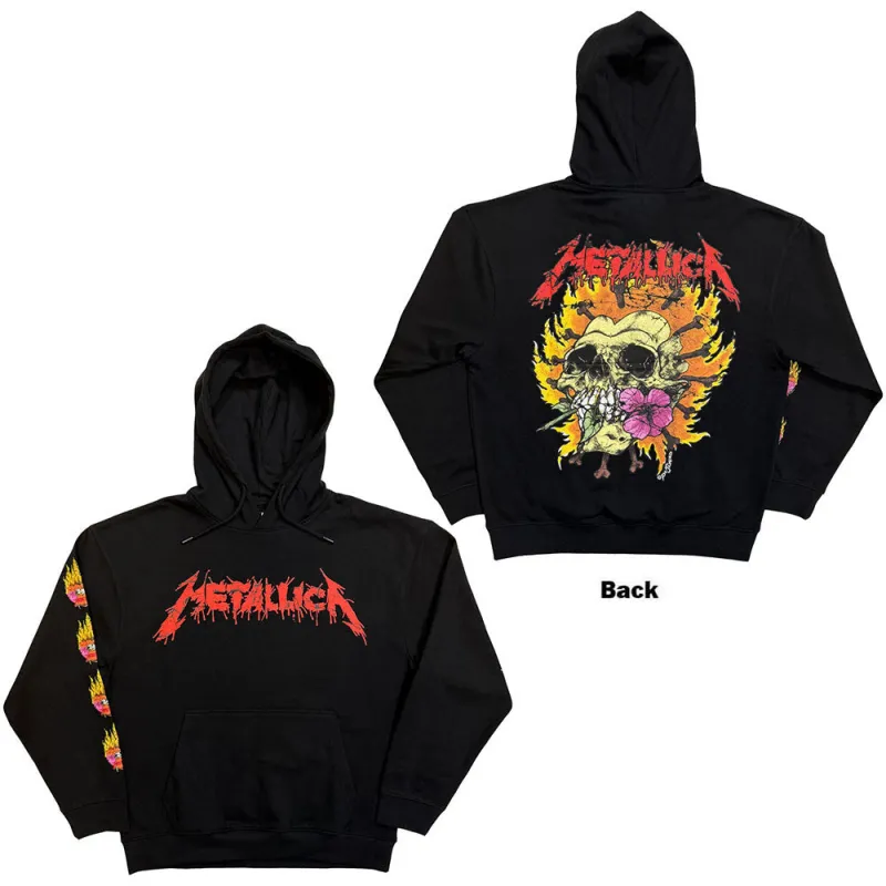 Flower Skull Hooded Sweatshirt made by Rockabilia