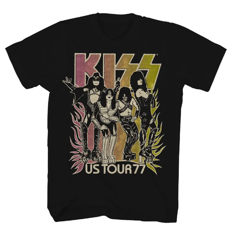 US Tour 77 Gradient T-shirt made by Kiss