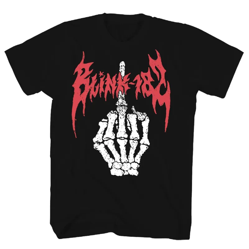 Blink 182 Skeleton Finger T-shirt made by Rockabilia