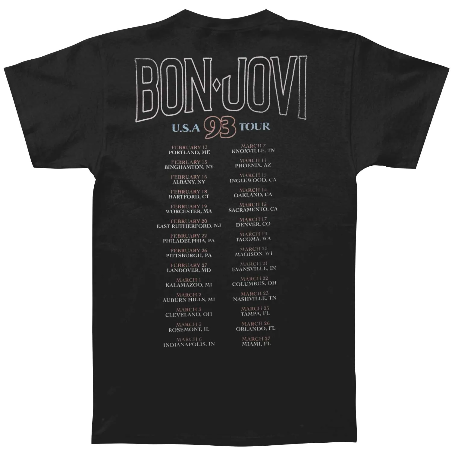 93 Tour T-shirt sold by Rockabilia product image thumbnail 2