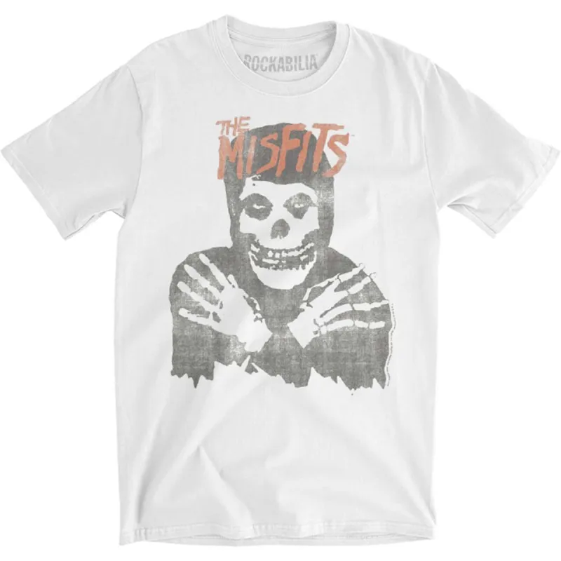 Distressed Classic Skull Slim Fit T-shirt sold by Rockabilia
