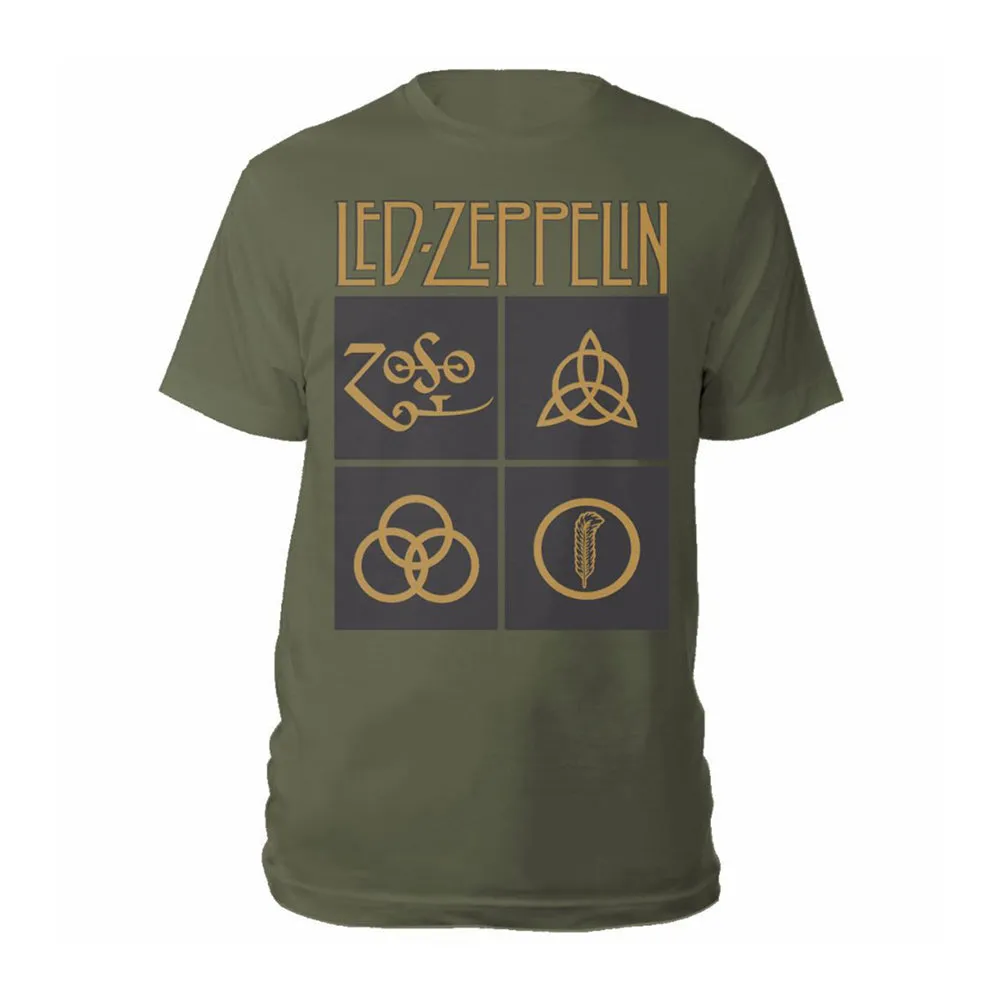 Led Zeppelin Gold Symbols & Black Squares T-shirt sold by Rockabilia