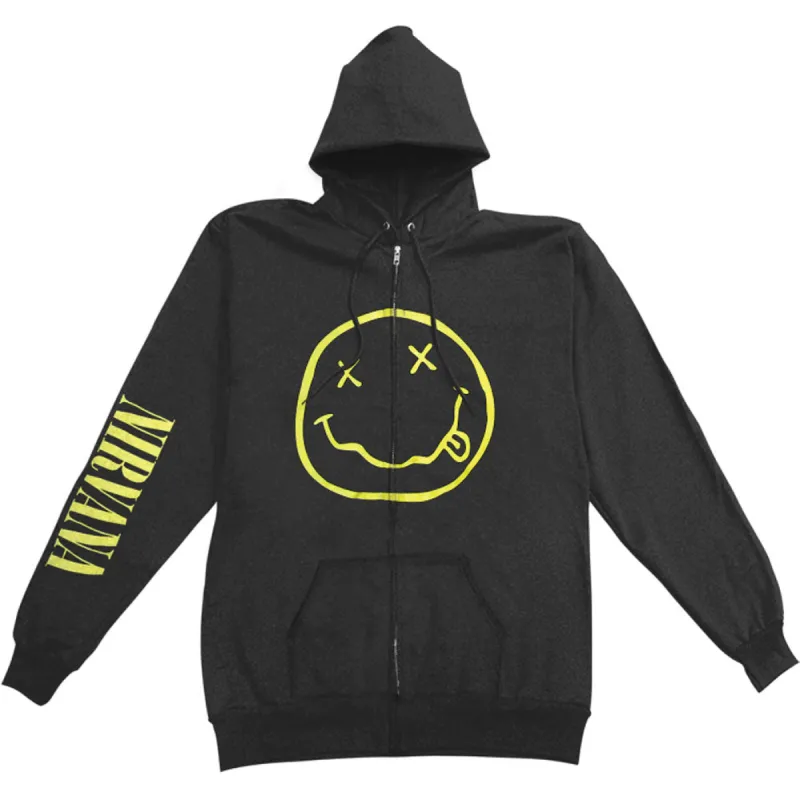 Smile Zip Hoodie Zippered Hooded Sweatshirt sold by Rockabilia
