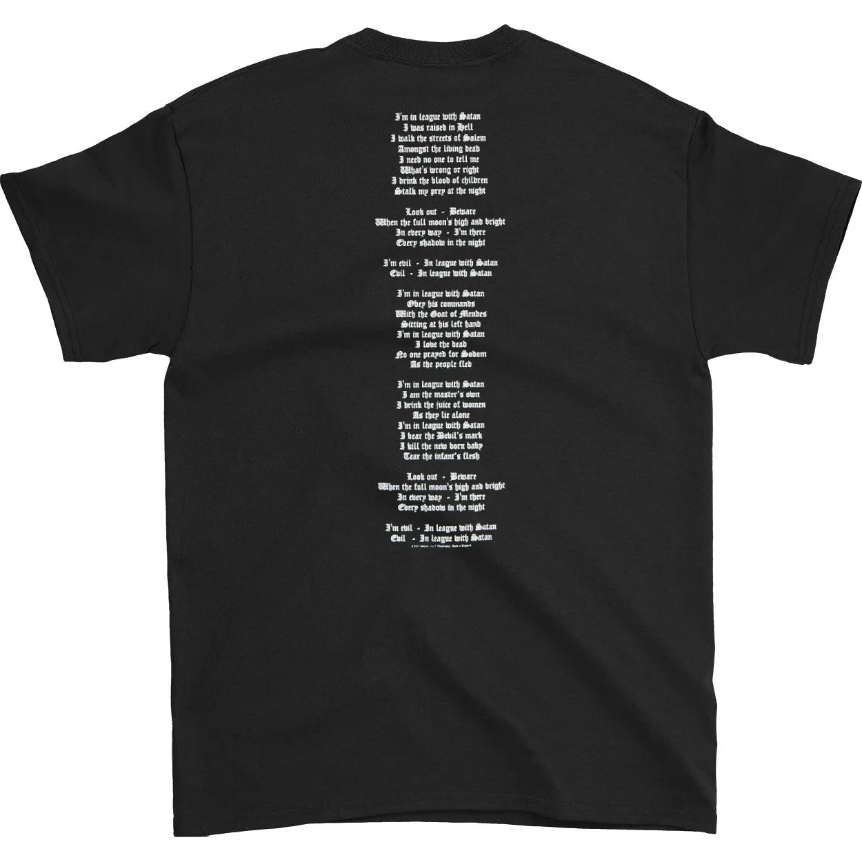 In League With Satan T-shirt sold by Rockabilia product image thumbnail 2
