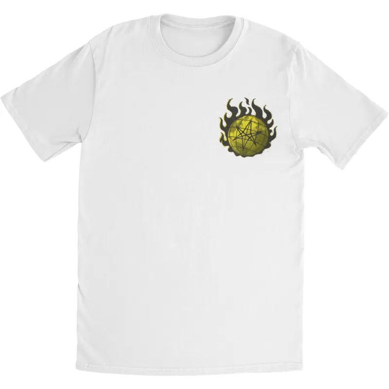 Flames (White) Slim Fit T-shirt sold by Rockabilia