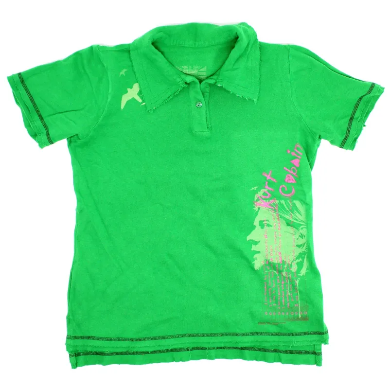 Kurt Cobain Birds Ladie's Distressed Edge Polo Shirt Girls Jr Polo Shirt made by NIRVANA