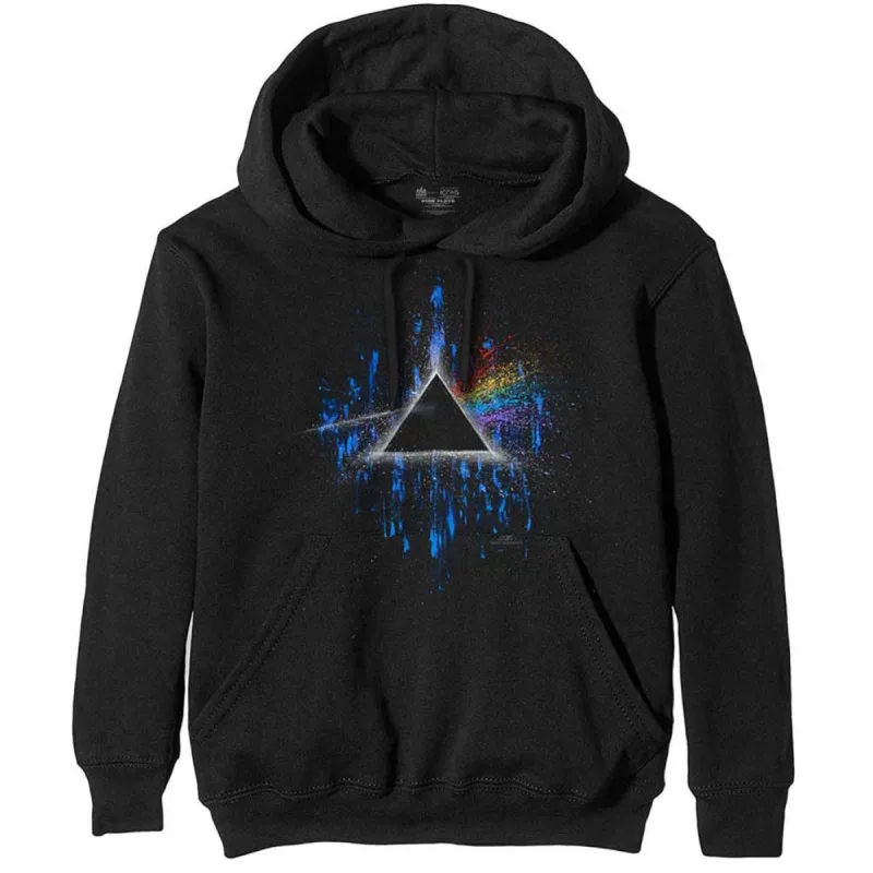 Dark Side of the Moon Blue Splatter Hooded Sweatshirt made by Pink Floyd
