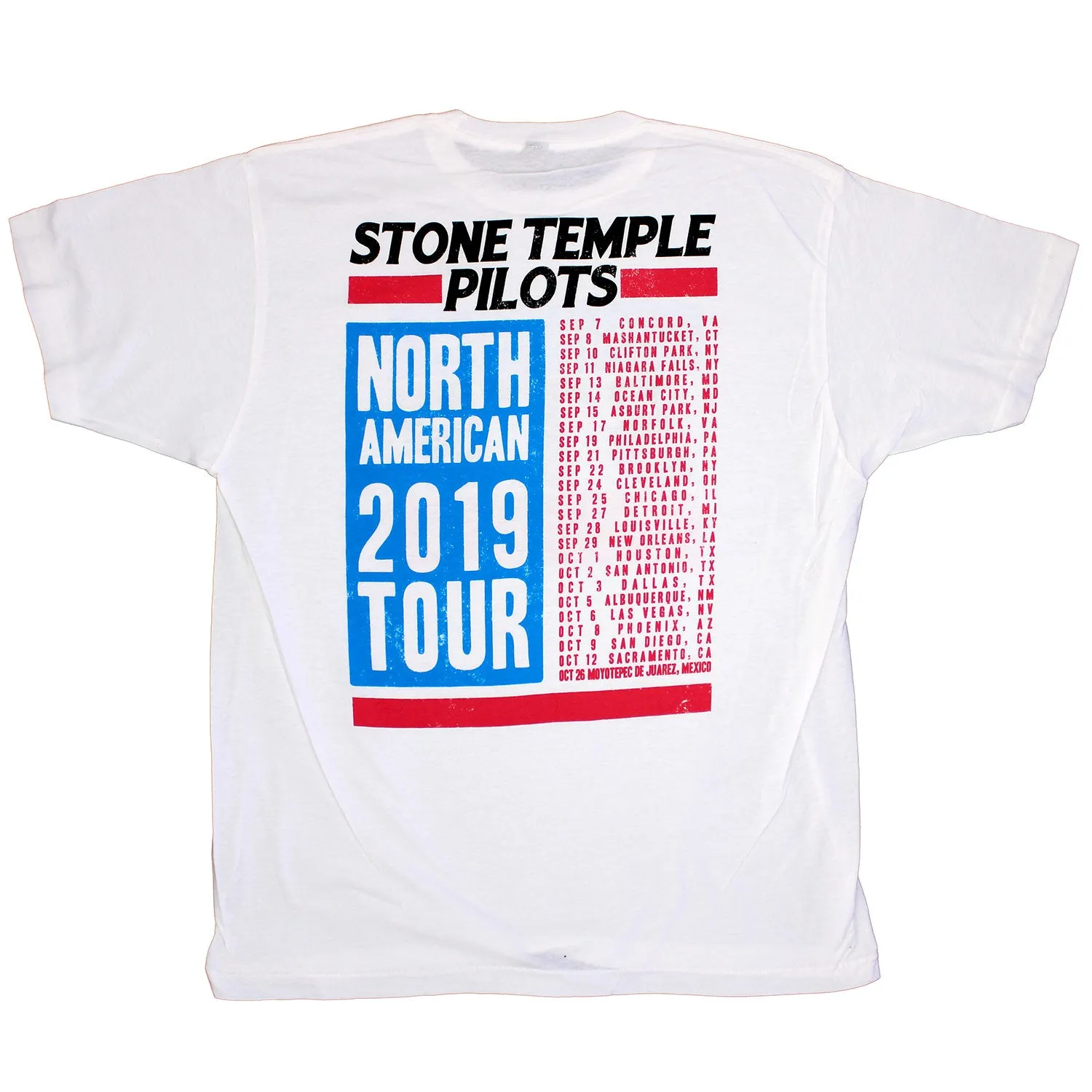 Blue & Red Stripes 2019 North America Tour T-shirt sold by Rockabilia product image thumbnail 2