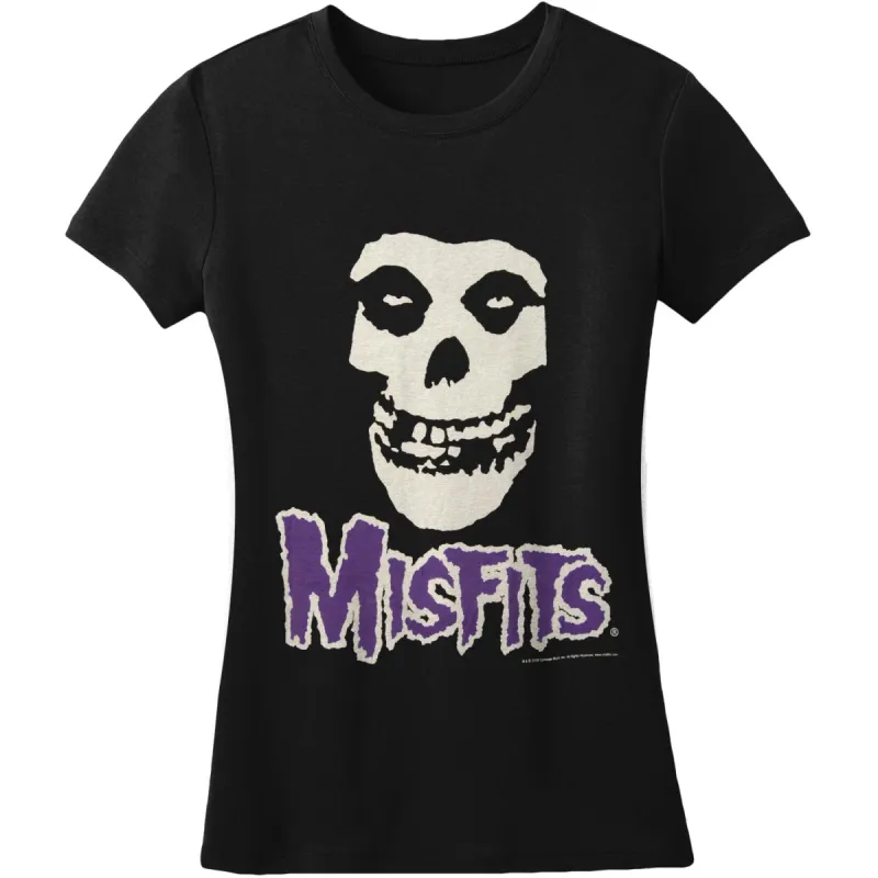 Fiend Skull Purple Logo Ladies Tee Soft Junior Top sold by Rockabilia