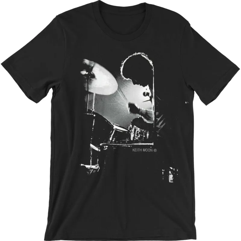 Keith Moon Backlit Drummer Slim Fit T-shirt sold by Rockabilia