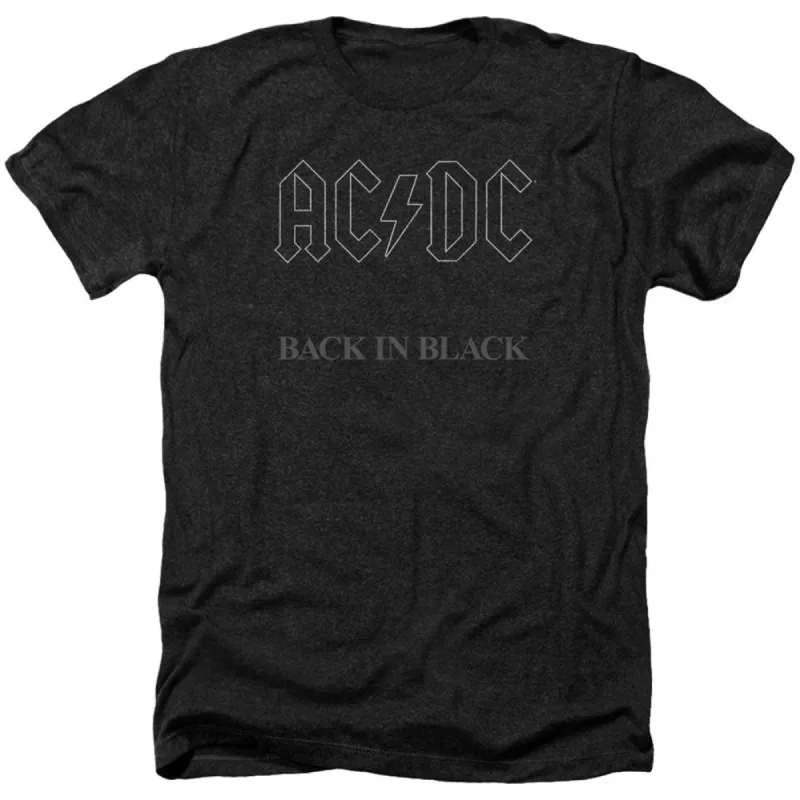 Back In Black Adult Heather 40% Poly T-shirt sold by Rockabilia