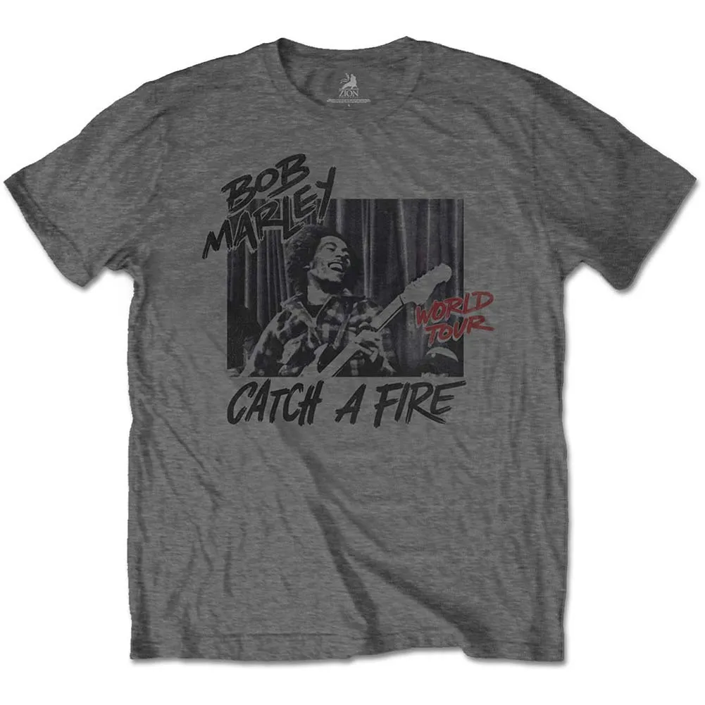 Bob Marley Catch A Fire World Tour Slim Fit T-shirt sold by Rockabilia