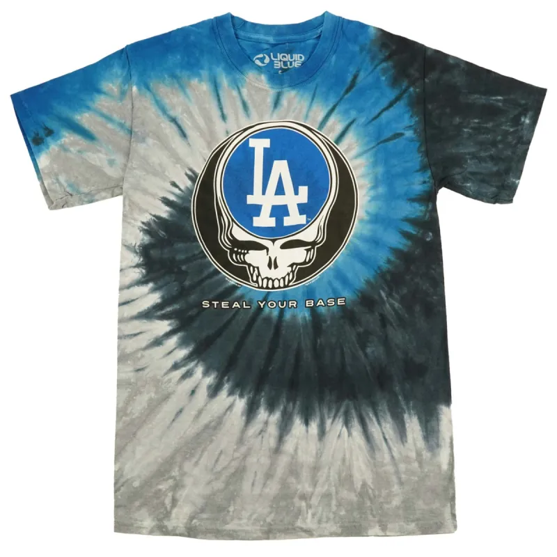 Los Angeles Dodgers Steal Your Base Tie Dye T-shirt sold by Rockabilia