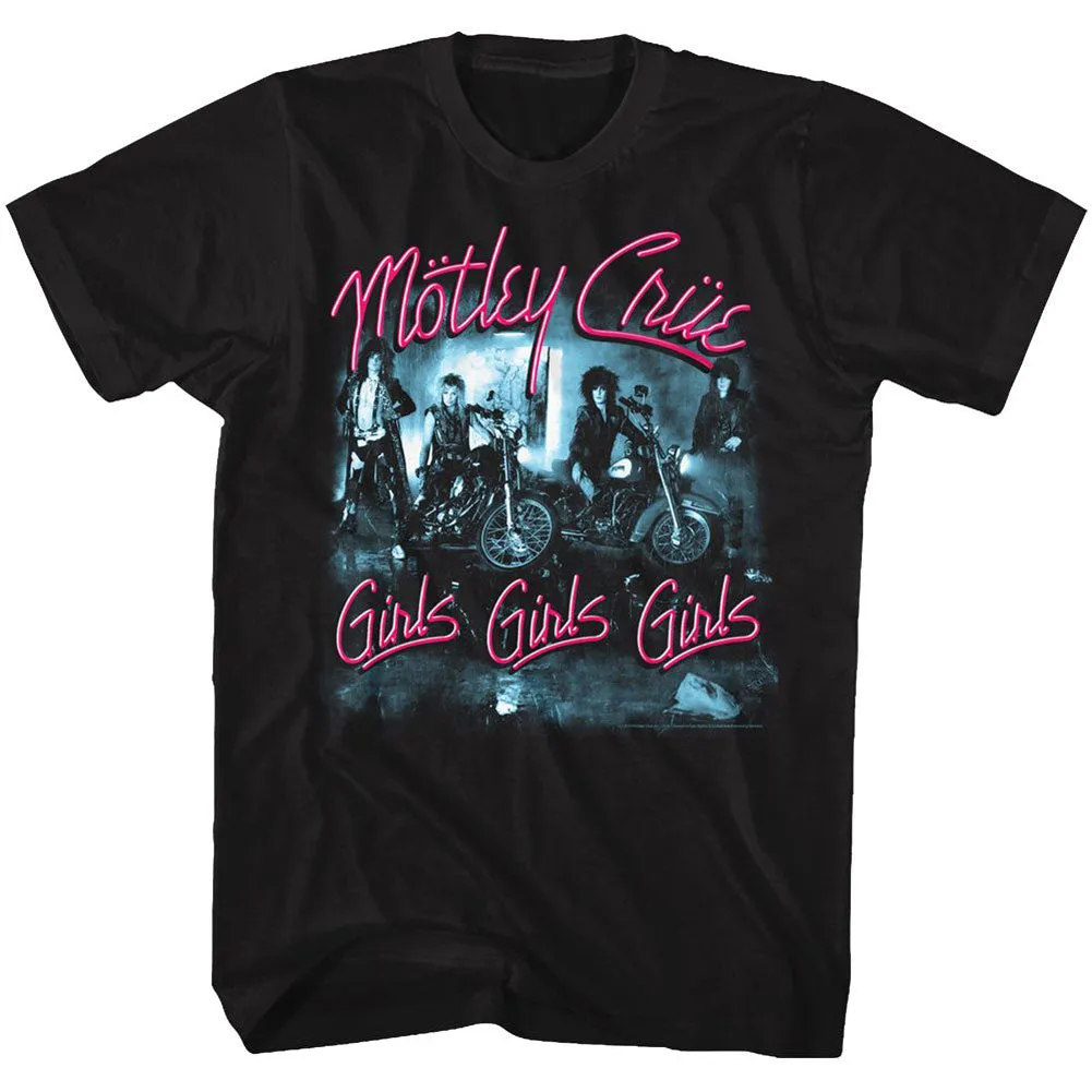 Girls Girls Girls T-shirt sold by Rockabilia