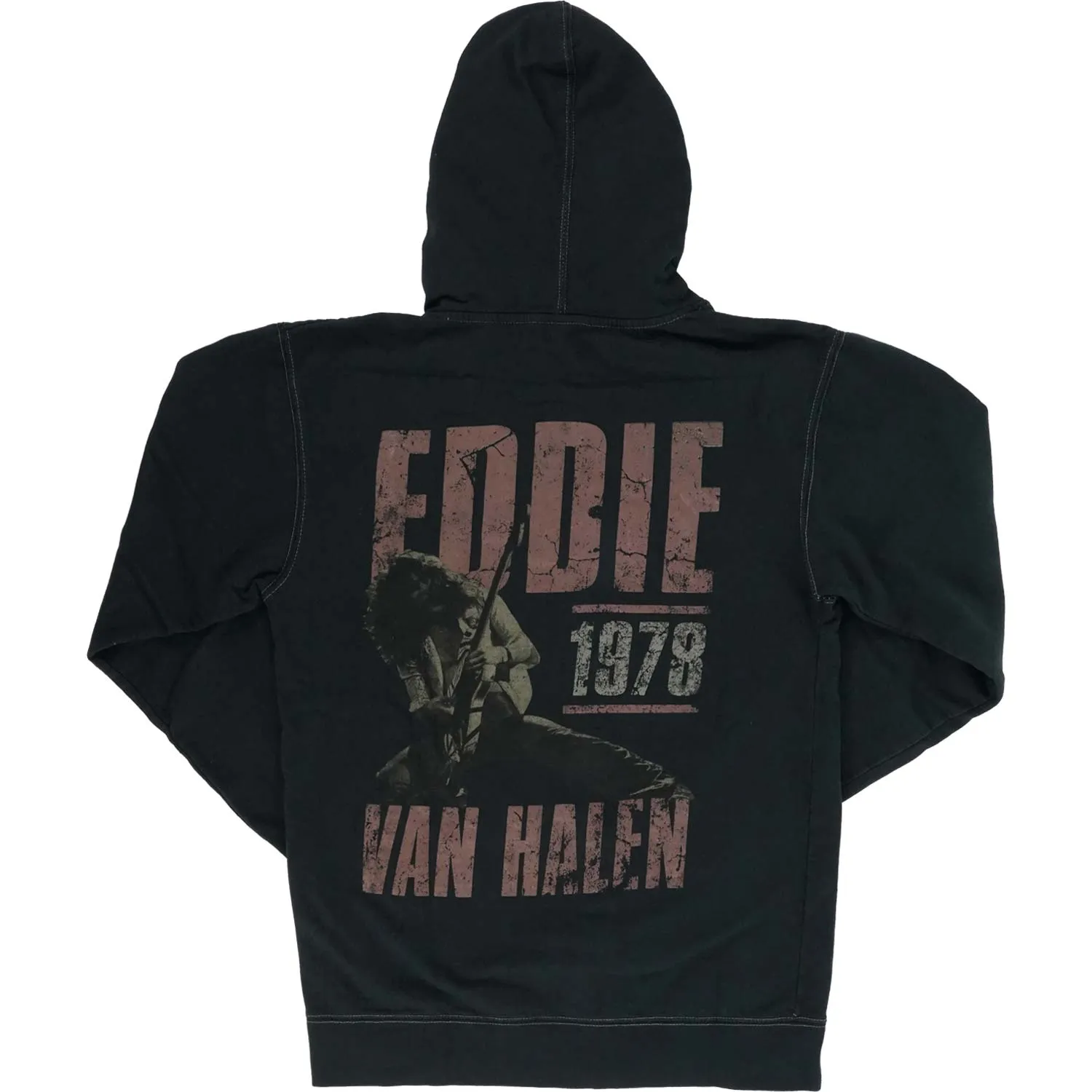 EVH 78 Vintage Wash Black Zip Up Hoodie Zippered Hooded Sweatshirt sold by Rockabilia product image thumbnail 2