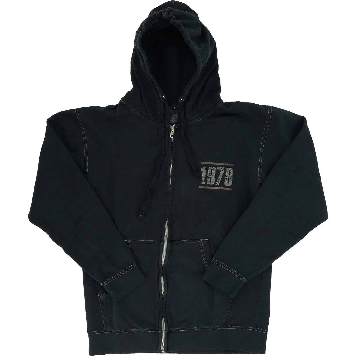 EVH 78 Vintage Wash Black Zip Up Hoodie Zippered Hooded Sweatshirt sold by Rockabilia