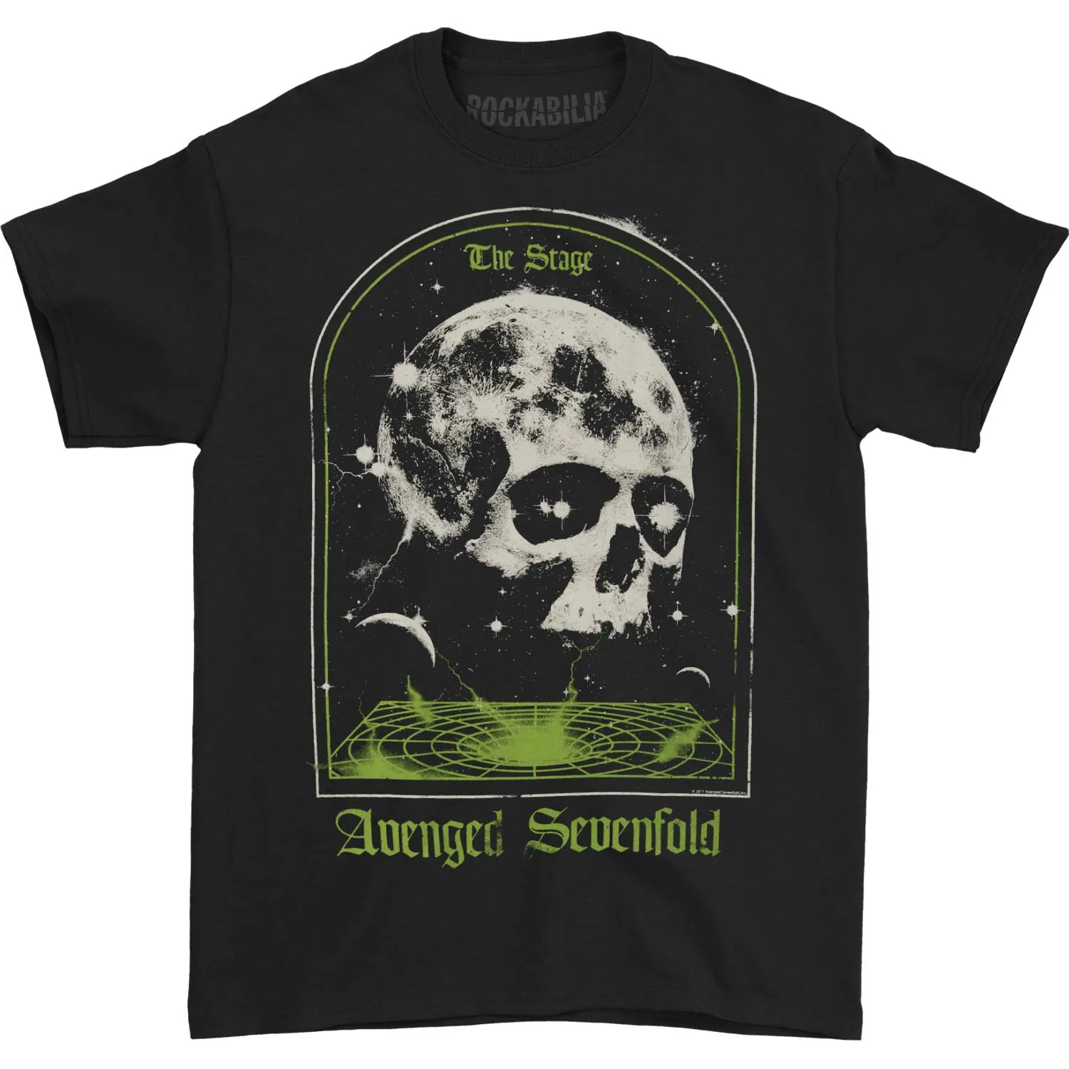 AVS The Stage Skull Mens RegularT T-shirt sold by Rockabilia