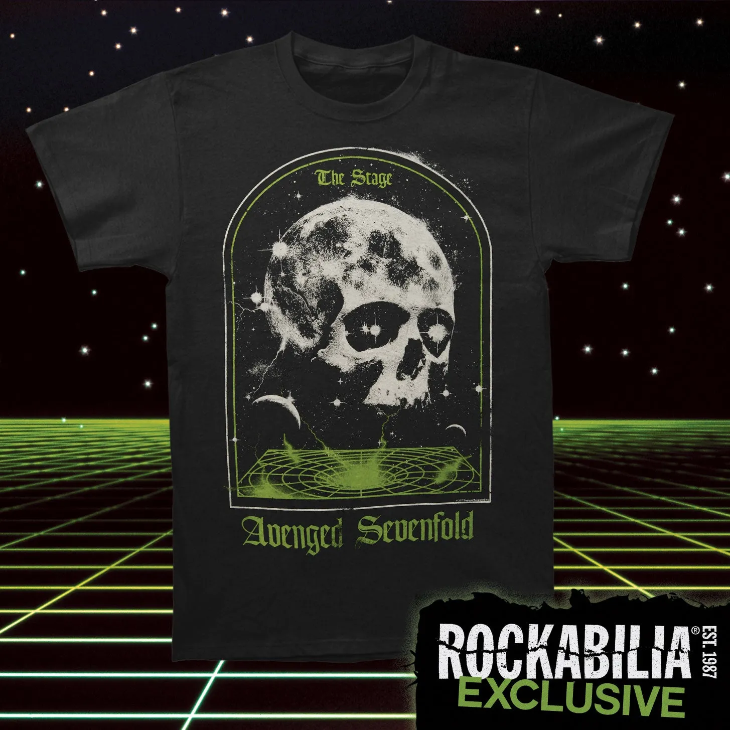 AVS The Stage Skull Mens RegularT T-shirt sold by Rockabilia product image thumbnail 2