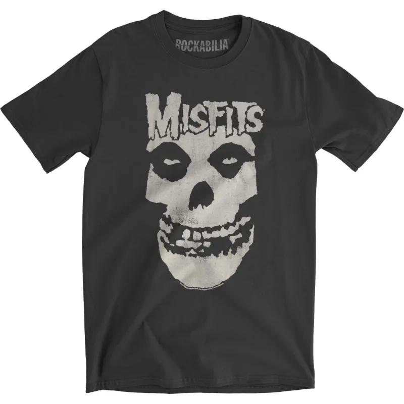 Distressed Skull Slim Fit T-shirt sold by Rockabilia