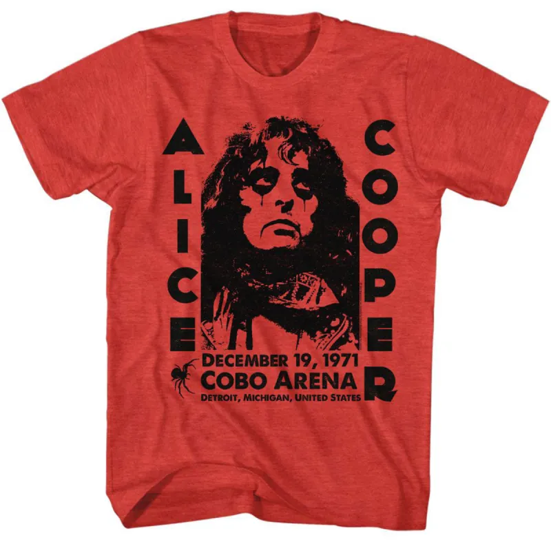 Alice Cooper Cobo Arena 1971 T-shirt sold by Rockabilia