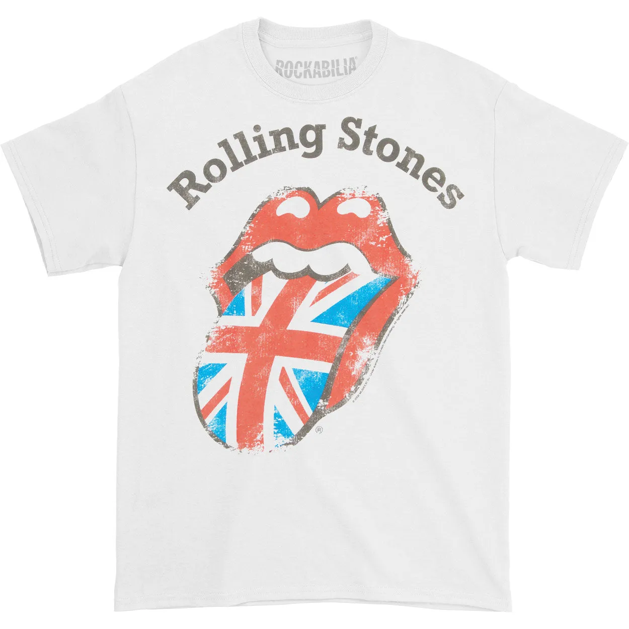 Distressed Union Jack Tongue Logo T-shirt sold by Rockabilia