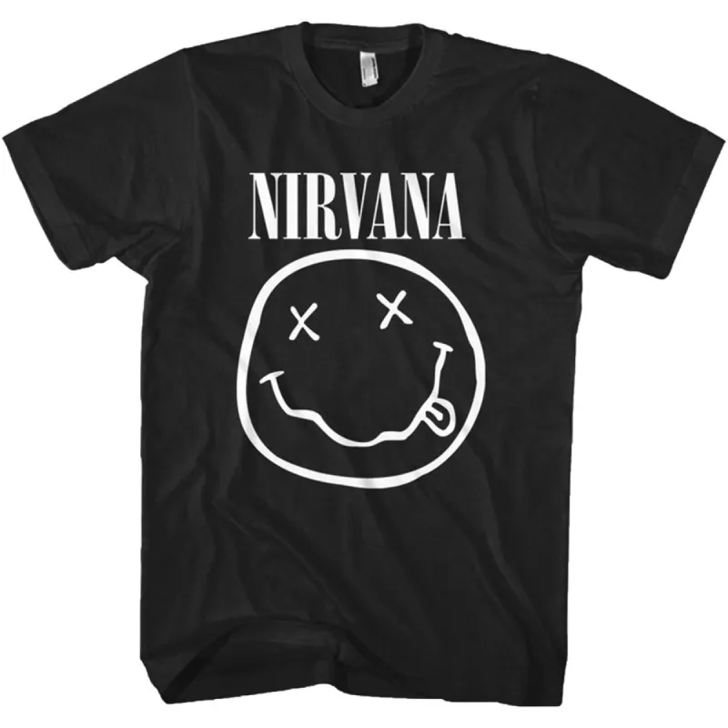 White Smile Face Logo Slim Fit T-shirt sold by Rockabilia