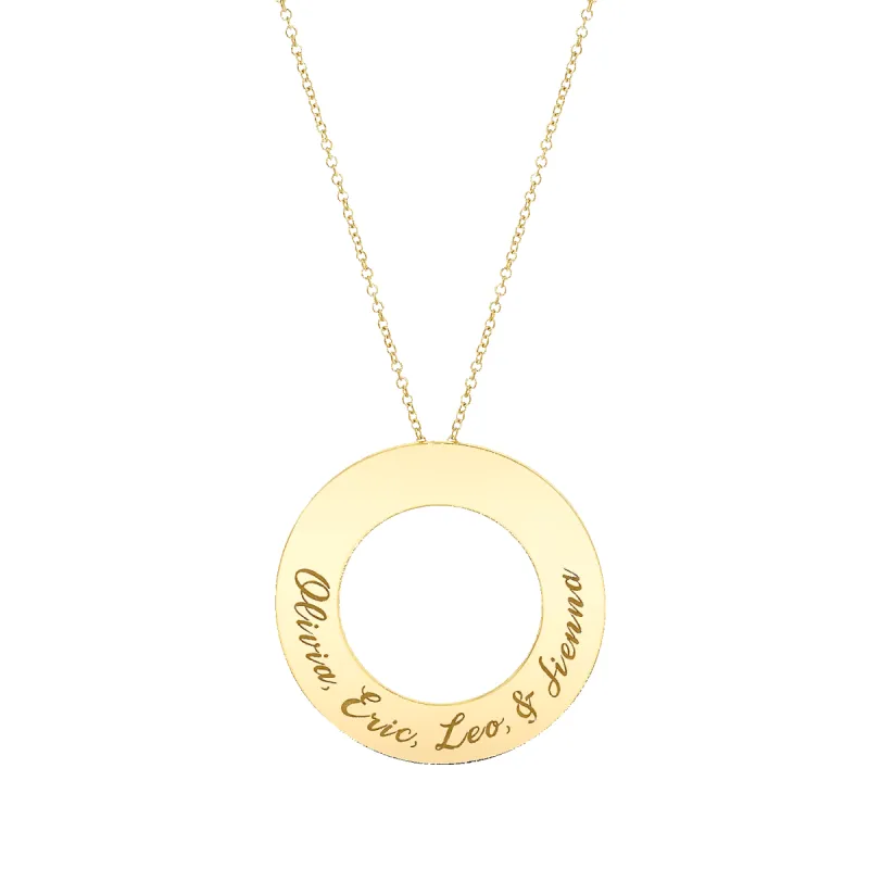 Engraved Circle Disc Necklace sold by Baby Gold