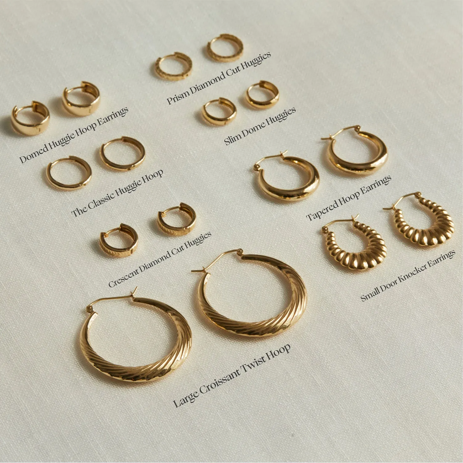 Tapered Hoop Earrings sold by Baby Gold product image thumbnail 3