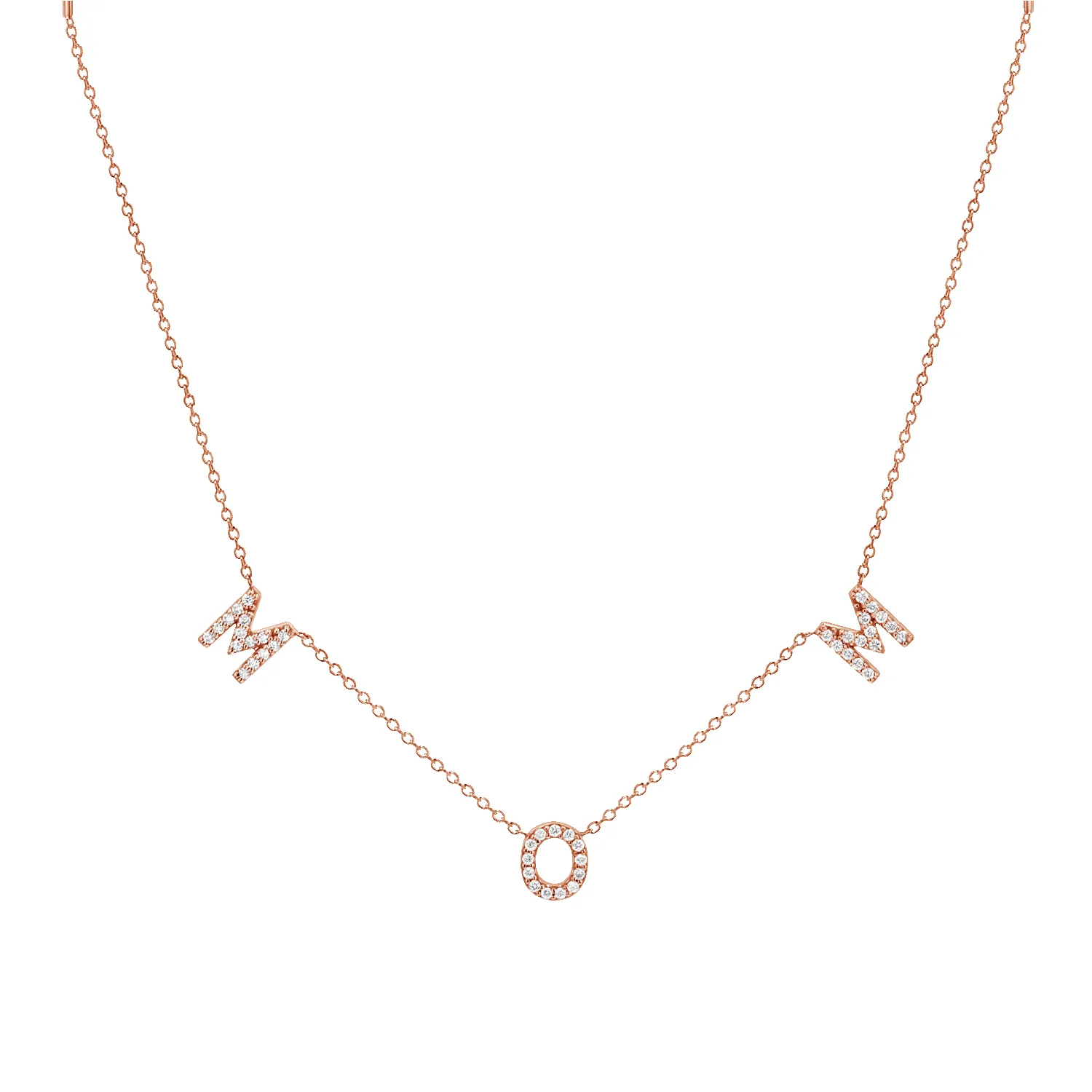 Diamond Spaced MOM Necklace sold by Baby Gold product image thumbnail 3