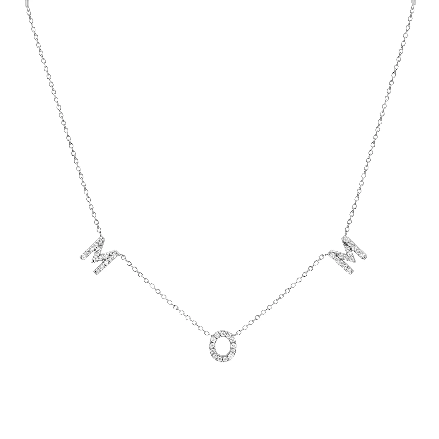 Diamond Spaced MOM Necklace sold by Baby Gold product image thumbnail 2
