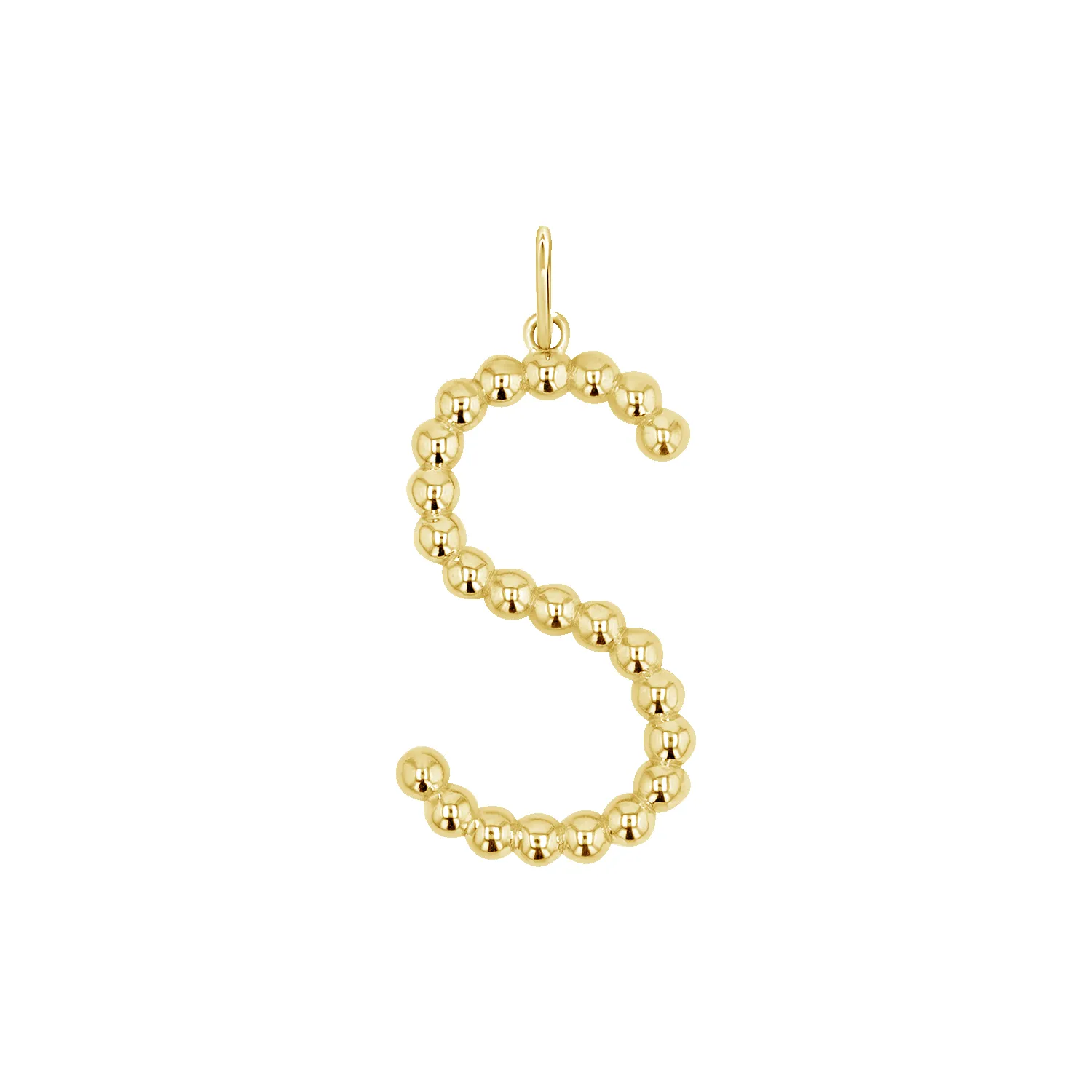 Large Gold Bead Letter Charm sold by Baby Gold