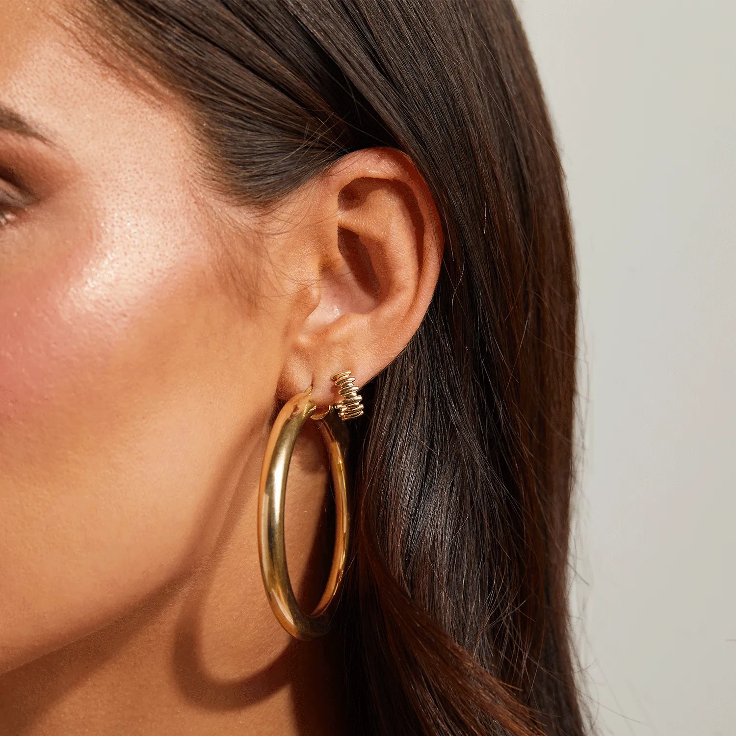 Deco Bar Huggie Hoops sold by Baby Gold product image thumbnail 5