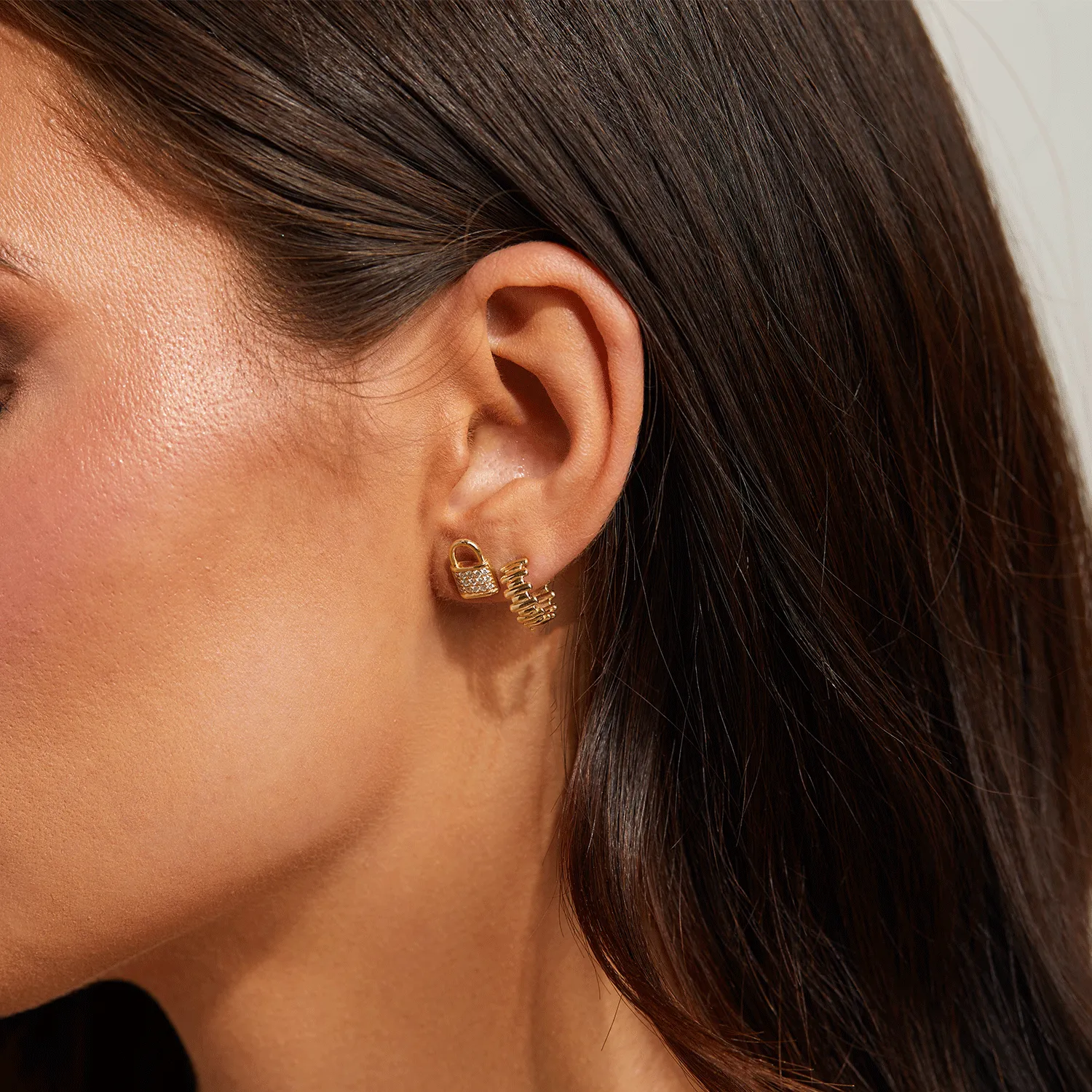 Deco Bar Huggie Hoops sold by Baby Gold product image thumbnail 4