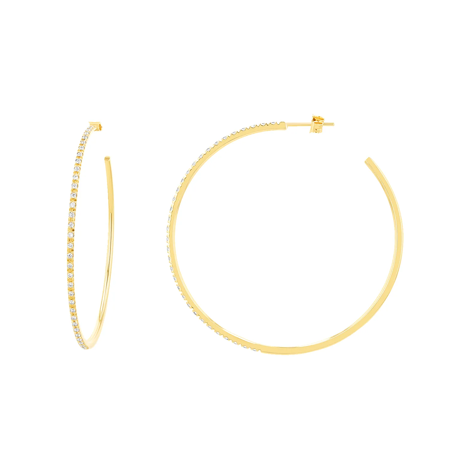 Large Diamond Hoop Earrings sold by Baby Gold