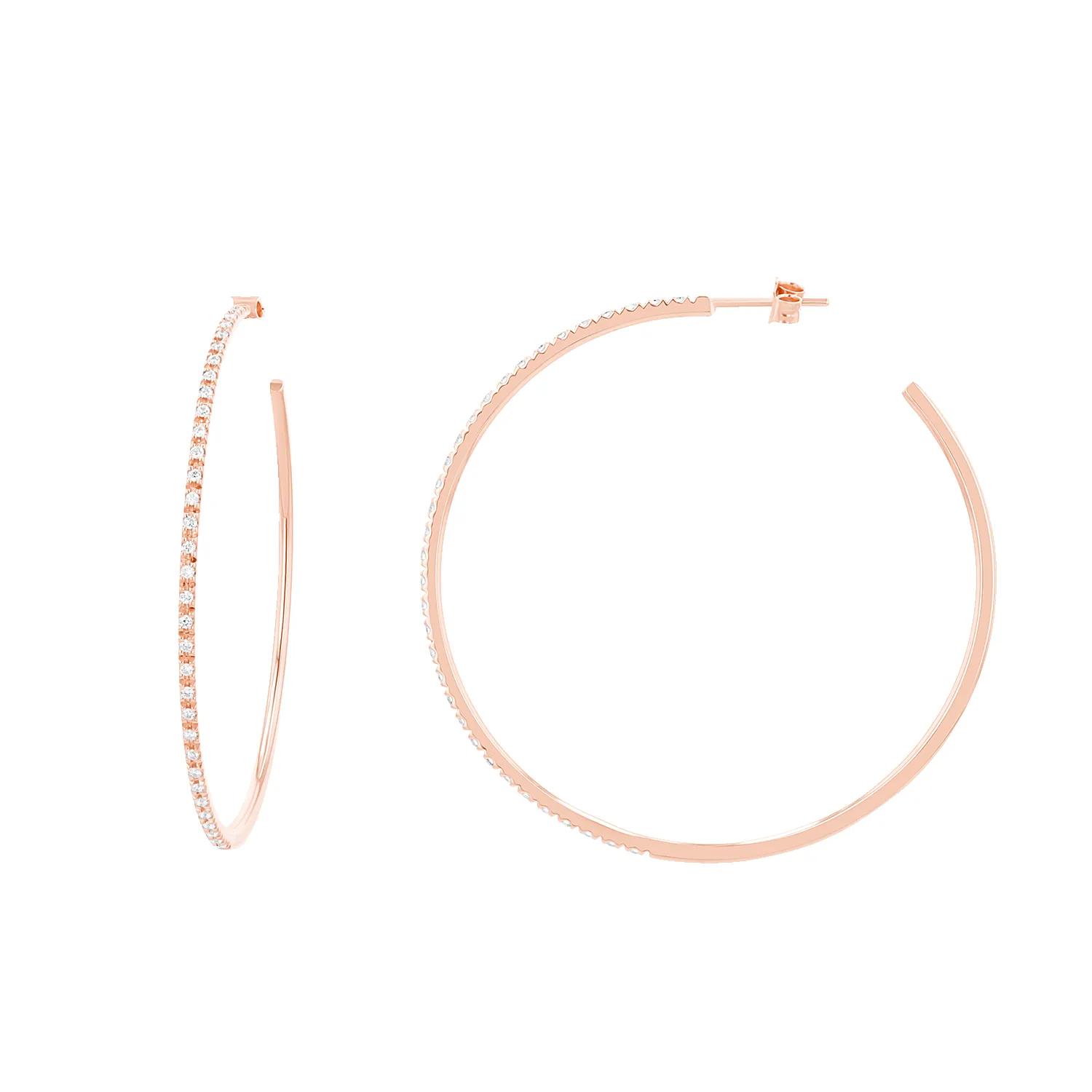 Large Diamond Hoop Earrings sold by Baby Gold product image thumbnail 3