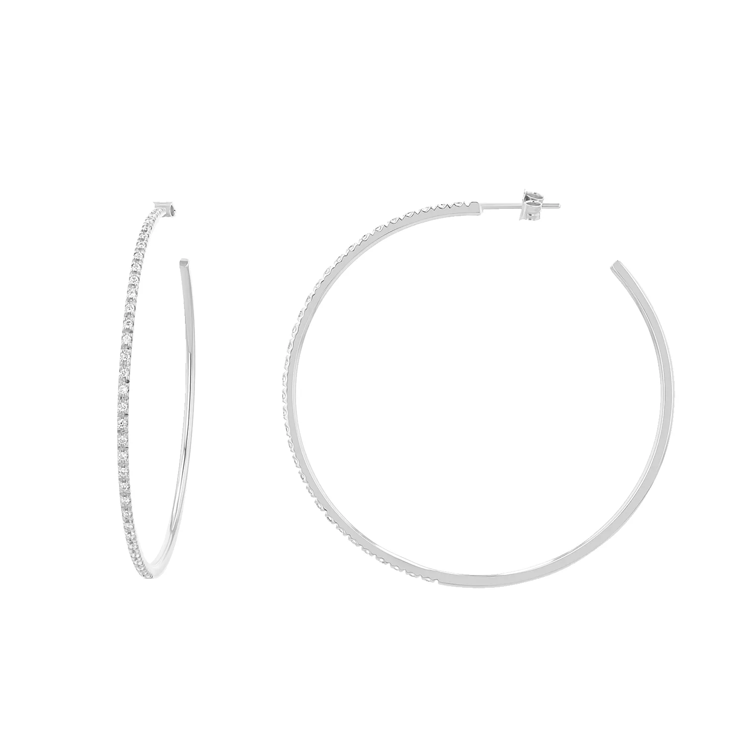 Large Diamond Hoop Earrings sold by Baby Gold product image thumbnail 2